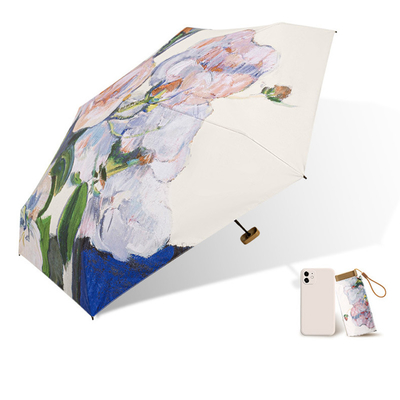 Regenschirm Klappbar Geburtsblume Kleine Winddichte Regendichte UV-Dichte 5 Klappbare Mini-Kapsel