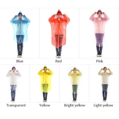 Erwachsene Glam-Design-Stil Regenmantel Transparent Lang Einweg-Poncho mit Kapuze