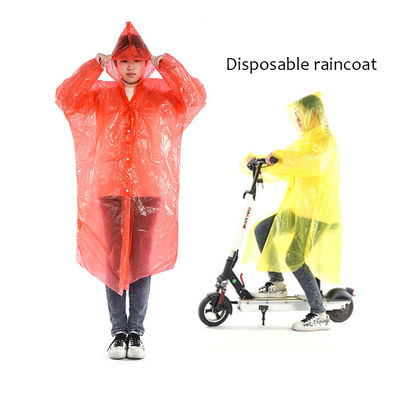 Erwachsene Glam-Design-Stil Regenmantel Transparent Lang Einweg-Poncho mit Kapuze