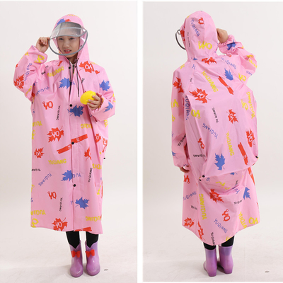 Durchsichtiger langer Regenmantel RAINWEAR Zwei-Riegel-Kinder-Regenmantel mit Ein-Piece-Poncho