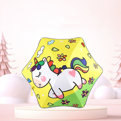 Leichtgewichtiges All-in-One-Cartoon-Schirm für Kinder UPF50 Sonnenschutz 74cm offener Durchmesser