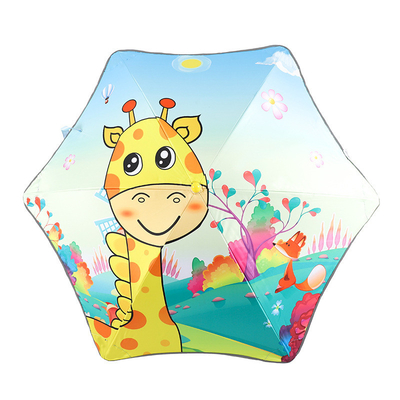 Leichtgewichtiges All-in-One-Cartoon-Schirm für Kinder UPF50 Sonnenschutz 74cm offener Durchmesser