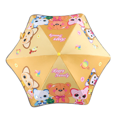 Leichtgewichtiges All-in-One-Cartoon-Schirm für Kinder UPF50 Sonnenschutz 74cm offener Durchmesser
