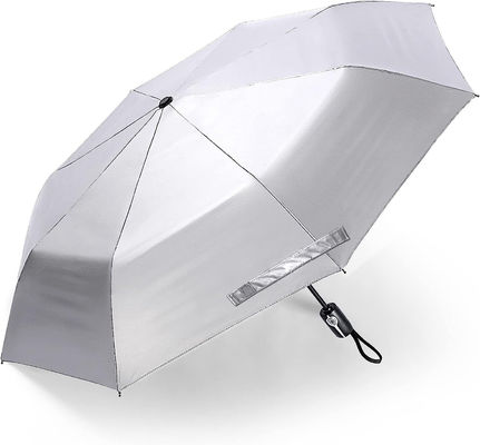 Polyester UPF 50 Windschutz Sonnenschutz Reiseschirm 46 &quot; Silberbeschichtung Auto-Schirm