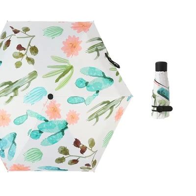 Gold beschichtet Metallschacht Diy Regenschirm Japanischer und koreanischer Stil 5 Falte Mini UV Tasche