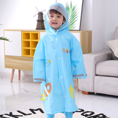 Outdoor RAINWEAR Zeichentrickfilm gedruckte Kinder Regenjacke mit reflektierenden Streifen Mädchen Regenmantel
