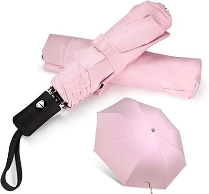 Metal Shaft Pink Reiseschirm für Frauen Sonnenschirm Leichtgewicht automatisches Öffnen