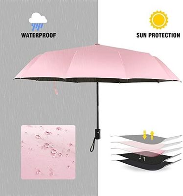 Metal Shaft Pink Reiseschirm für Frauen Sonnenschirm Leichtgewicht automatisches Öffnen