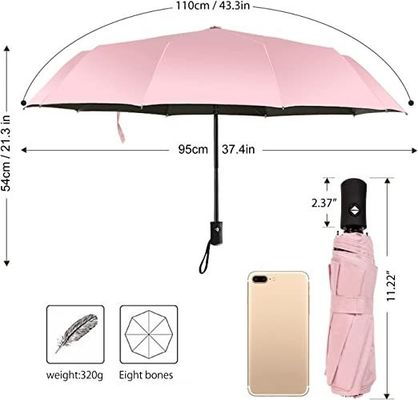 Metal Shaft Pink Reiseschirm für Frauen Sonnenschirm Leichtgewicht automatisches Öffnen