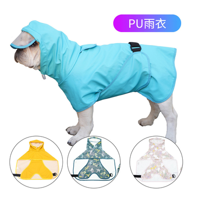 Poncho-Stil wasserdicht reflektierender Regenmantel für Hunde mit Hülsenöffnung und Poop-Tasche