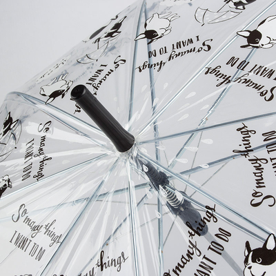 Gummibedeckung Greifer Haustier Hund Transparentes Regenschirm für Kinder Schüler 21 Zoll Faser