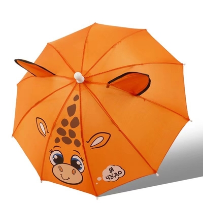 Kinder Schönes Regenschirm Gerades Design 8K Rippen Druck Logo Nylon Polyester perfekt für die Reise