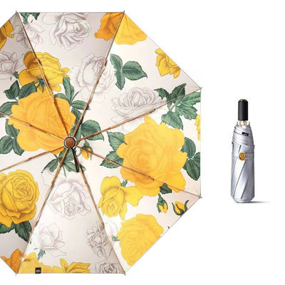 Produktwerbung Regenschirm Artikel Farbkleber Regenschirm 3 Klappstoff Silber Titan UV-Schutz