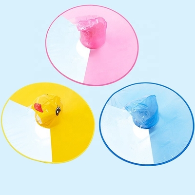 UFO-Form-Handgriffe Kinder Regenmantel Durchsichtige wasserdichte Poncho für Outdoor-Spaß