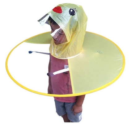 UFO-Form-Handgriffe Kinder Regenmantel Durchsichtige wasserdichte Poncho für Outdoor-Spaß