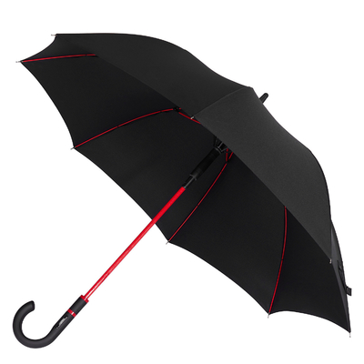 Luxuriöser roter Glasfaser-Golfschirm mit geradlinigem Design und Pongee-Material