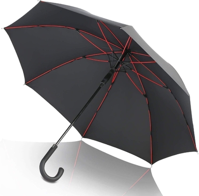 Luxuriöser roter Glasfaser-Golfschirm mit geradlinigem Design und Pongee-Material