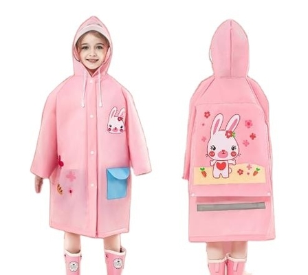 Einzeliger Regenmantel für Kinder aus 100% EVA Stoff, ideal für Reisen und Outdoor-Aktivitäten