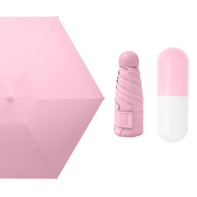 Polyester Mini 5 Falte Anti UV Pille Schwarz beschichtet Regenschirm Tasche Klappschirme