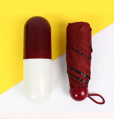 Polyester Mini 5 Falte Anti UV Pille Schwarz beschichtet Regenschirm Tasche Klappschirme