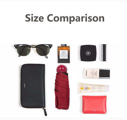 Polyester Mini 5 Falte Anti UV Pille Schwarz beschichtet Regenschirm Tasche Klappschirme