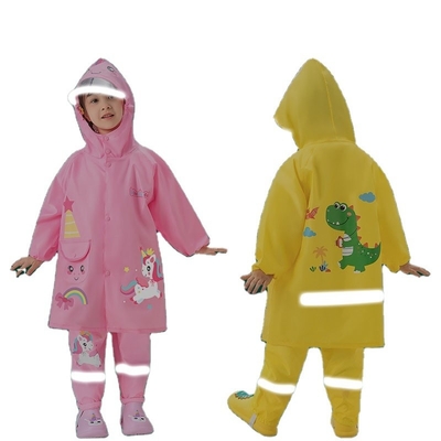 Zeichentrickfilm Kinder Regenmantel Oxford Material kundenspezifische Farbe niedliches Baby Dinosaurier Design