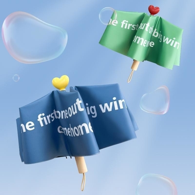 Erstaunliche Liebe Sonnenschirm Top 3 Falte Polyester Sonnenschirm perfekt für Kinder und Frauen Custom Logo