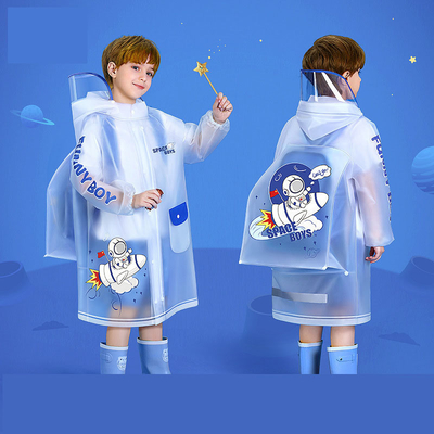 Jungen und Mädchen Regen Poncho mit Schultasche 100% EVA Stoff Vollkörper wasserdicht