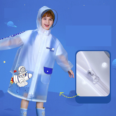 Jungen und Mädchen Regen Poncho mit Schultasche 100% EVA Stoff Vollkörper wasserdicht