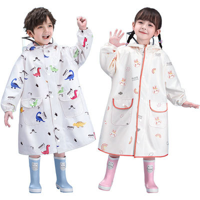 Kinder Regenmantel mit Schultasche EVA Material konventionelle Größe kundenspezifische Farbe