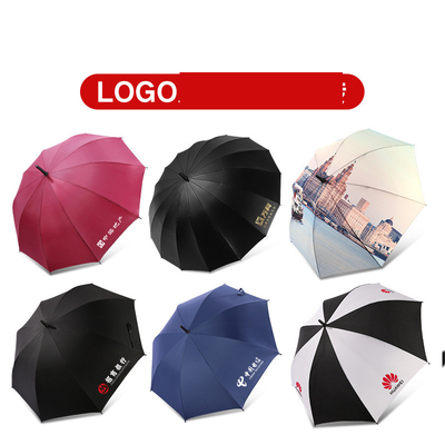 Geschenk automatischer Werbe-Schirm mit geradeem Griff und Pongee-Panel-Material