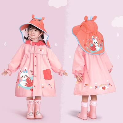 Polyester Taffeta Kinder Regenmantel Zeichentrickfilm Druck für Mädchen Outdoor-Abenteuer