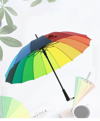Bank- und Versicherungsstand Geschenk Rot 16 Knochen Gerade Stange Regenschirm mit Ponegee Stoff