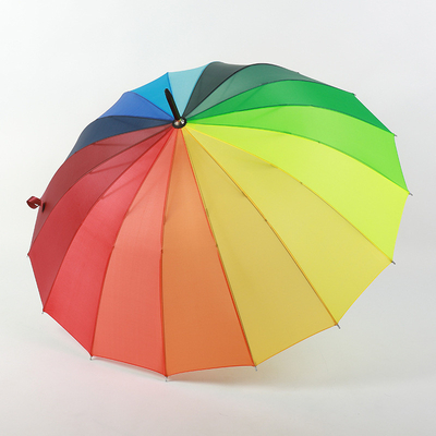 Bank- und Versicherungsstand Geschenk Rot 16 Knochen Gerade Stange Regenschirm mit Ponegee Stoff