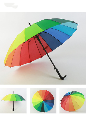 Bank- und Versicherungsstand Geschenk Rot 16 Knochen Gerade Stange Regenschirm mit Ponegee Stoff