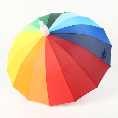 Bank- und Versicherungsstand Geschenk Rot 16 Knochen Gerade Stange Regenschirm mit Ponegee Stoff