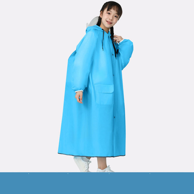 Schulbesuch Regenbekleidung Großer Rand Reißverschluss Poncho mit reflektierendem Streifen und wasserdichtem Design