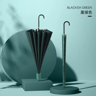 190T Pongee Dichte Druck Logo Langgriff Gerade Regenschirm für Geschäftsgeschenke