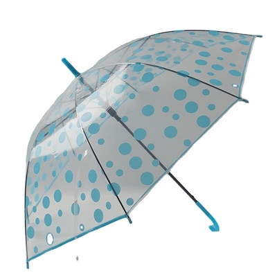 Kreativer Transparenter Regenschirm Kunststoffgriff Gerade Pole Automatisches Werbegeschenk