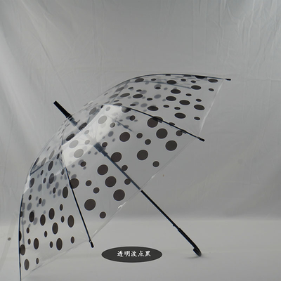 Kreativer Transparenter Regenschirm Kunststoffgriff Gerade Pole Automatisches Werbegeschenk