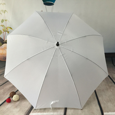 Schwarz beschichtete Metallwelle Polyester Langgriff Gerade Pole Golf Schirm für Unternehmen