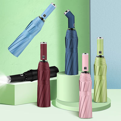 Drehbare LED-Taschenlampe Handgriffe Automatischer Klappschirm für Reisen und Werbung