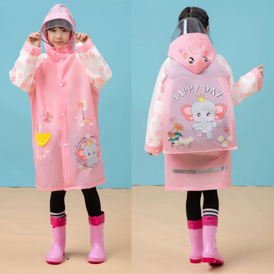 Ein Muss für Regentage Kinder-EVA-Regenmantel mit Zeichentrickfilm-Design und Körperdeckung