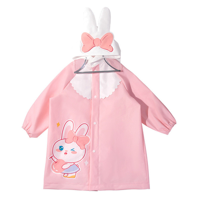 Mädchen Kindergarten Großer Regenmantel mit süßen Zeichentrickfilmen Kaninchen Design EVA Material