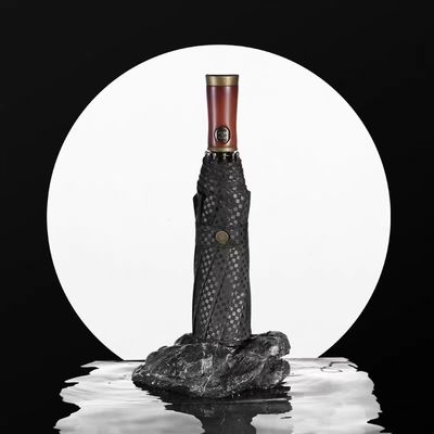 X315 Holzdesign Automatischer Windschutz Dreifachschirm für Männer