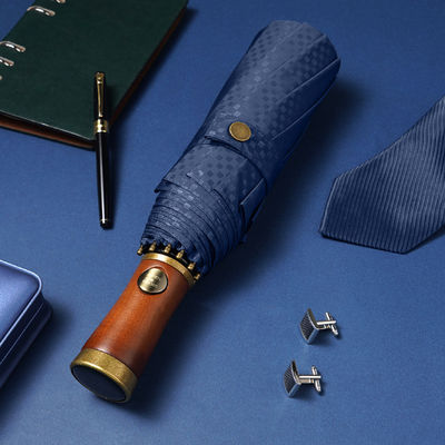 Werbe Schirm für Männer X315 BSCI Automatische Winddichte Luxus Goldene Holzgriff