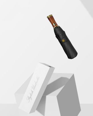 Werbe Schirm für Männer X315 BSCI Automatische Winddichte Luxus Goldene Holzgriff