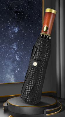 Werbe Schirm für Männer X315 BSCI Automatische Winddichte Luxus Goldene Holzgriff