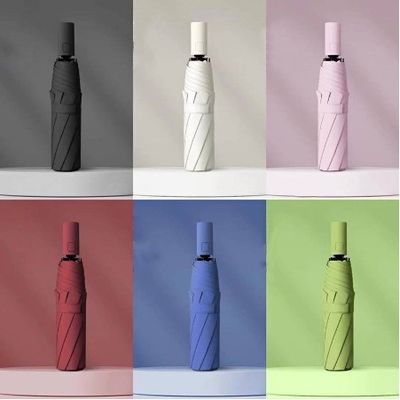 Kompakte Dreifachklappbare Glasfaserrahmen für Männer und Frauen Sonnen-UV-Schirm für Reisen