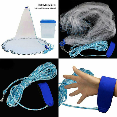 6FT Doppelknoten-Nylon-Monofilament Fischzucht-Gussnetz für die Freizeitfischerei